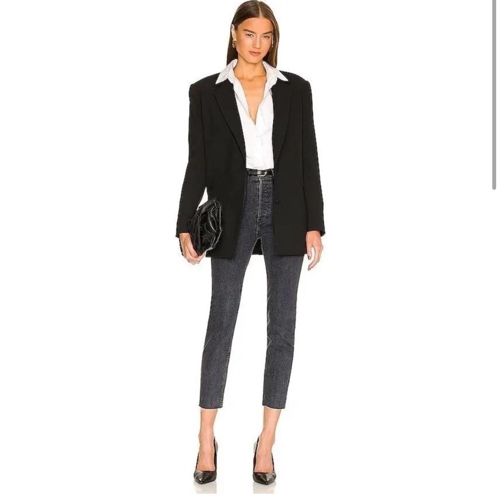Re/Done 90s High-Rise Ankle Crop Jeans in Stoned Noir Size 24
